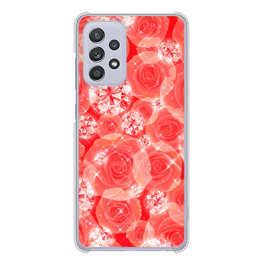 Galaxy A52 5G SC-53B 高画質仕上げ 背面印刷 ハードケース 【VA816 ダイヤモンドとバラ】