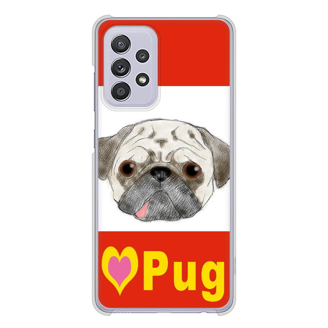 Galaxy A52 5G SC-53B 高画質仕上げ 背面印刷 ハードケース パグ