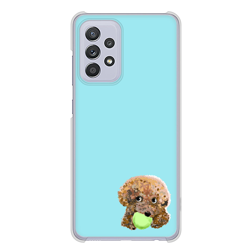 Galaxy A52 5G SC-53B 高画質仕上げ 背面印刷 ハードケース トイプードル&ボール