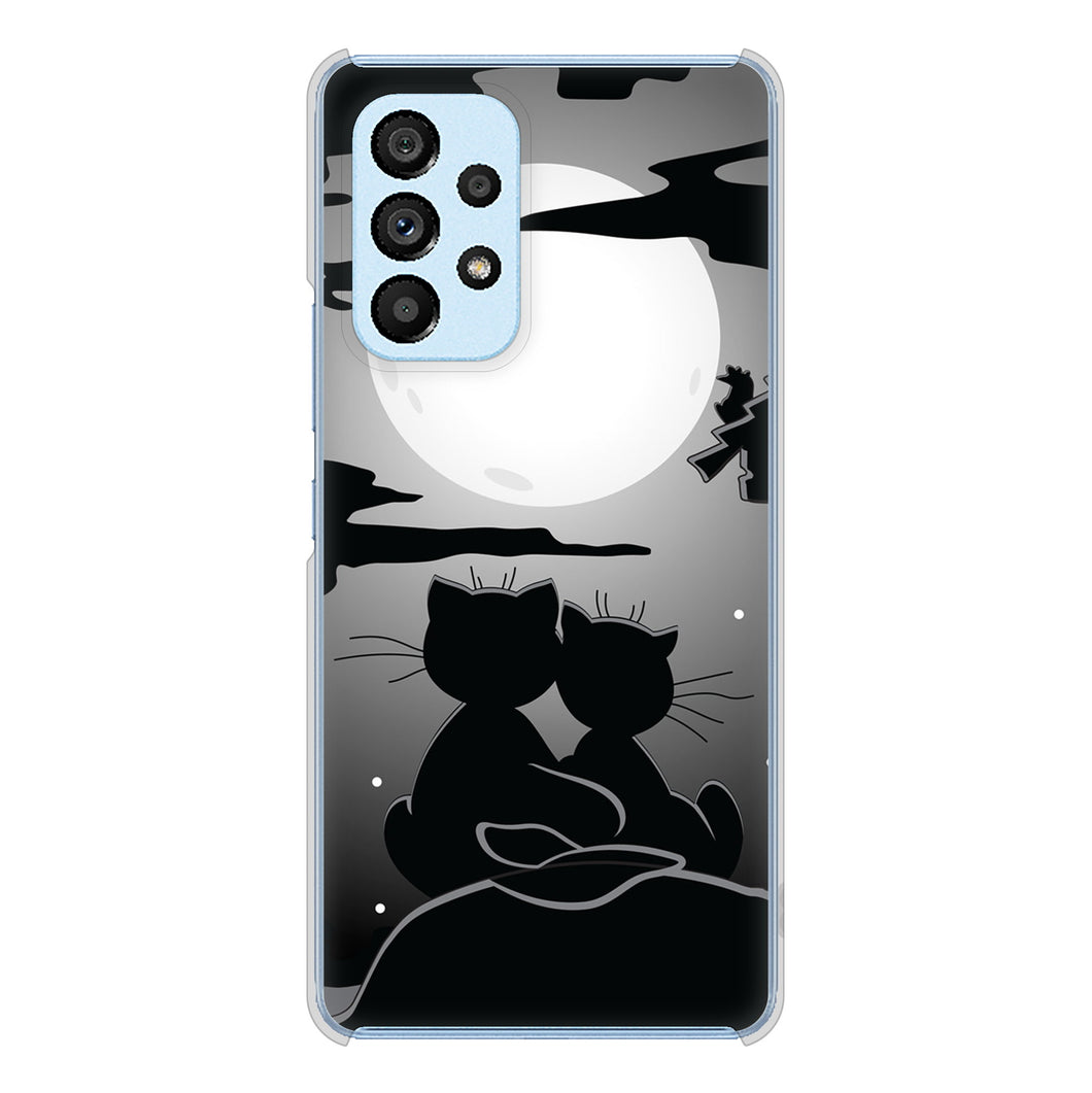 Galaxy A53 5G SC-53C docomo 高画質仕上げ 背面印刷 ハードケース 夜とネコ