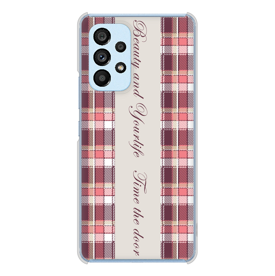 Galaxy A53 5G SC-53C docomo 高画質仕上げ 背面印刷 ハードケース ピンクチェック