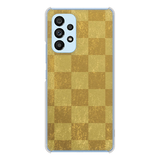 Galaxy A53 5G SC-53C docomo 高画質仕上げ 背面印刷 ハードケース 【619 市松模様—金(骨董風に傷んだイメージ)】