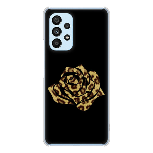 Galaxy A53 5G SC-53C docomo 高画質仕上げ 背面印刷 ハードケース 【1184 ヒョウのバラ(茶)】