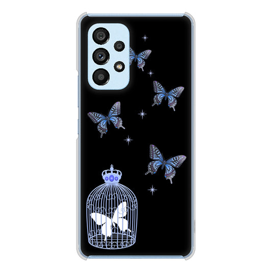 Galaxy A53 5G SC-53C docomo 高画質仕上げ 背面印刷 ハードケース むかいあぐる 蝶の王冠鳥かご