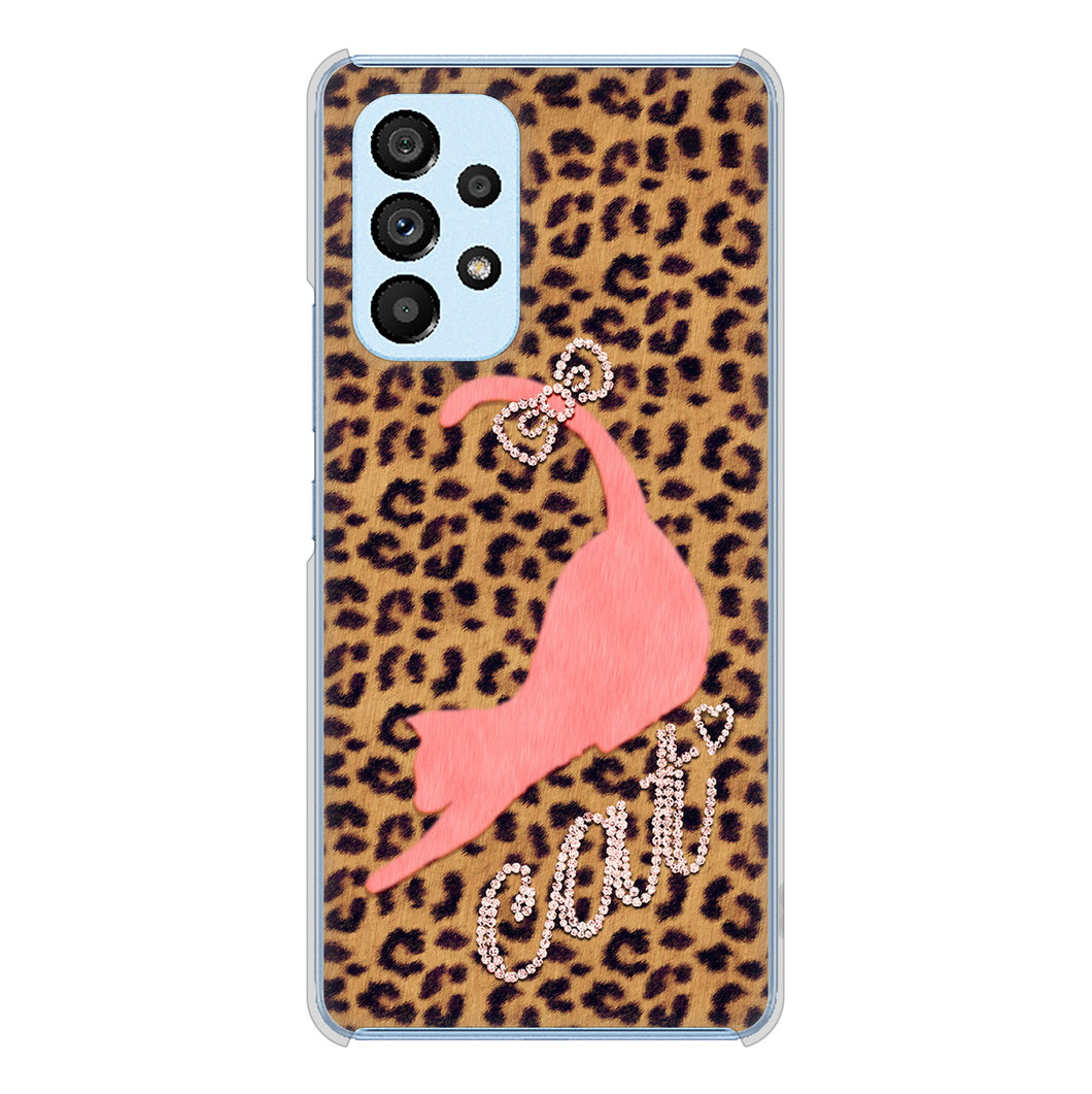 Galaxy A53 5G SC-53C docomo 高画質仕上げ 背面印刷 ハードケース 【KG801 キャットレオパード(ブラウン)】