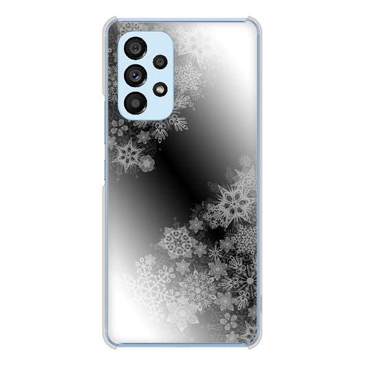 Galaxy A53 5G SC-53C docomo 高画質仕上げ 背面印刷 ハードケース 【YJ340 モノトーン 雪の結晶 】
