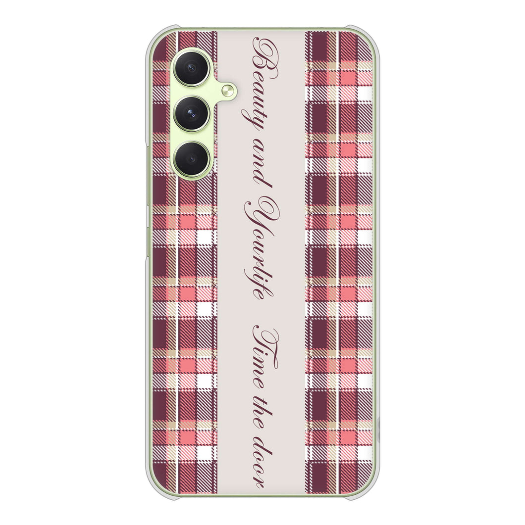 Galaxy A54 5G SC-53D docomo 高画質仕上げ 背面印刷 ハードケースピンクチェック