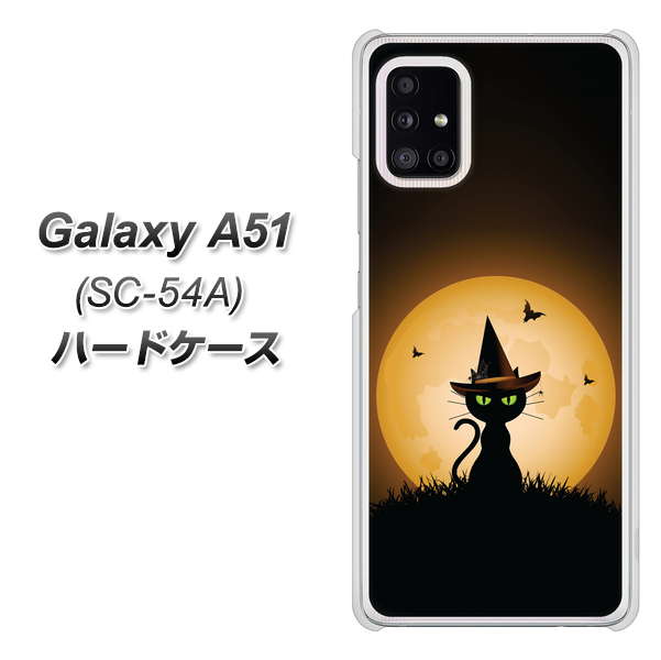 docomo ギャラクシーA51 SC-54A 高画質仕上げ 背面印刷 ハードケース【440 猫の魔法使い】