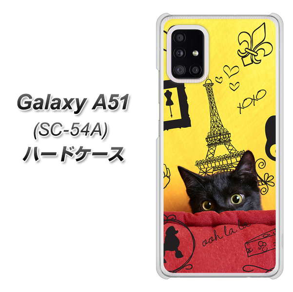 docomo ギャラクシーA51 SC-54A 高画質仕上げ 背面印刷 ハードケース【686 パリの子猫】