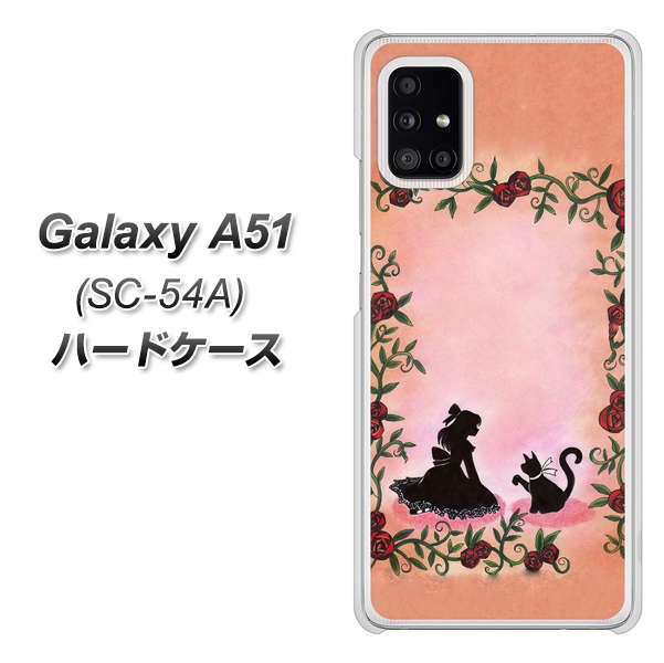 docomo ギャラクシーA51 SC-54A 高画質仕上げ 背面印刷 ハードケース【1096 お姫様とネコ(カラー)】