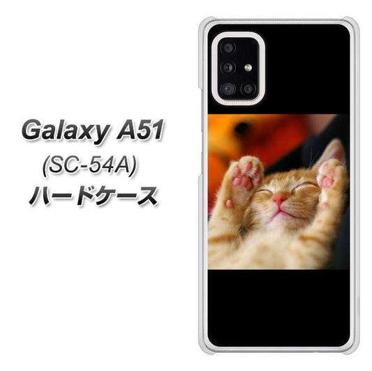 docomo ギャラクシーA51 SC-54A 高画質仕上げ 背面印刷 ハードケース【VA804 爆睡するネコ】
