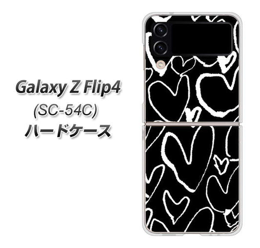 Galaxy Z Flip4 SC-54C docomo 高画質仕上げ 背面印刷 ハードケース【1124 ハート BK＆WH】