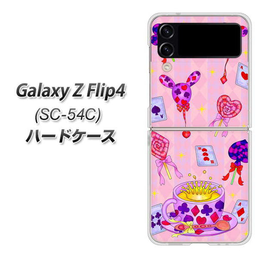 Galaxy Z Flip4 SC-54C docomo 高画質仕上げ 背面印刷 ハードケース【AG817 トランプティー（ピンク）】