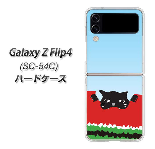 Galaxy Z Flip4 SC-54C docomo 高画質仕上げ 背面印刷 ハードケース【IA815 すいかをかじるネコ(大)】