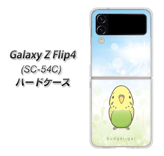 Galaxy Z Flip4 SC-54C docomo 高画質仕上げ 背面印刷 ハードケース【SC838 セキセイインコ グリーン】