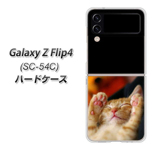 Galaxy Z Flip4 SC-54C docomo 高画質仕上げ 背面印刷 ハードケース【VA804 爆睡するネコ】