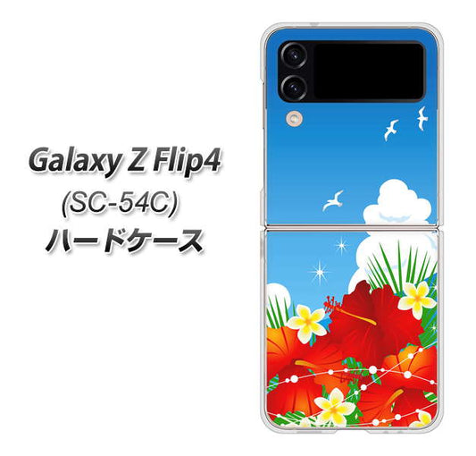 Galaxy Z Flip4 SC-54C docomo 高画質仕上げ 背面印刷 ハードケース【VA821 ハイビスカスと青空】