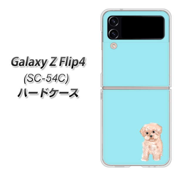 Galaxy Z Flip4 SC-54C docomo 高画質仕上げ 背面印刷 ハードケース【YJ062 トイプードルアプリコット(ブルー)】