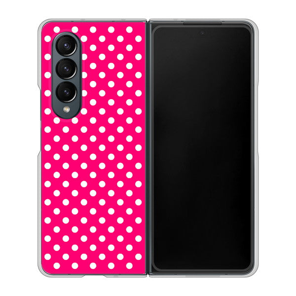 Galaxy Z Fold4 SC-55C docomo 高画質仕上げ 背面印刷 ハードケース【056 シンプル柄(水玉) ピンク】
