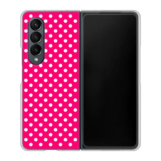 Galaxy Z Fold4 SC-55C docomo 高画質仕上げ 背面印刷 ハードケース【056 シンプル柄(水玉) ピンク】