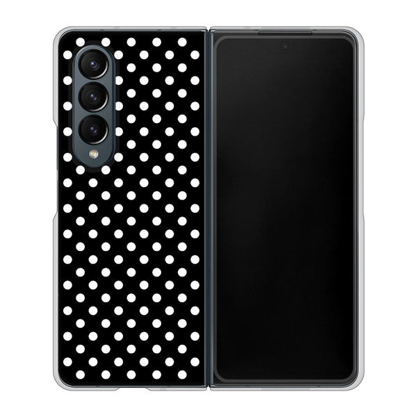Galaxy Z Fold4 SC-55C docomo 高画質仕上げ 背面印刷 ハードケース【059 シンプル柄(水玉) ブラック】