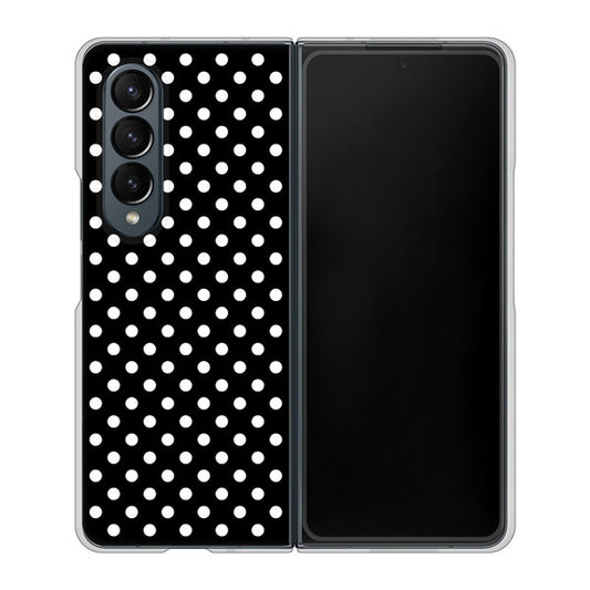 Galaxy Z Fold4 SC-55C docomo 高画質仕上げ 背面印刷 ハードケース【059 シンプル柄(水玉) ブラック】
