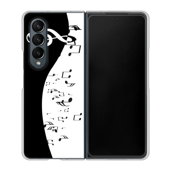 Galaxy Z Fold4 SC-55C docomo 高画質仕上げ 背面印刷 ハードケース【114 モノトーンのリズム】