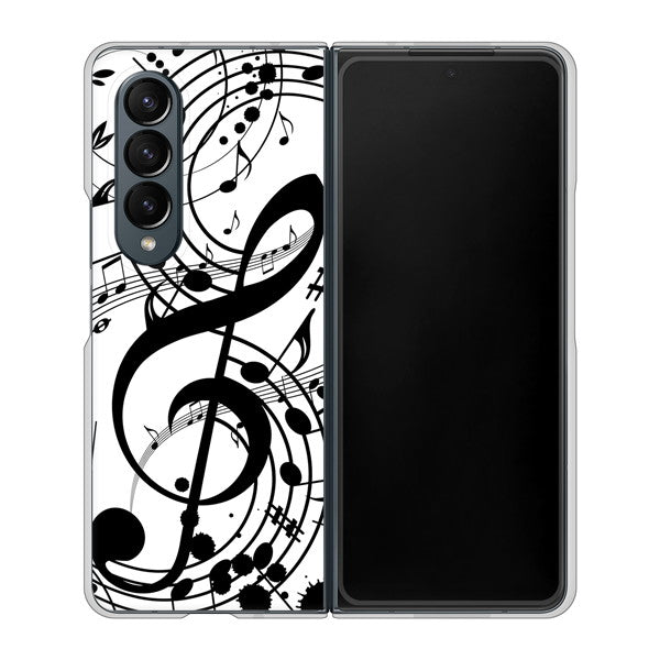 Galaxy Z Fold4 SC-55C docomo 高画質仕上げ 背面印刷 ハードケース【260 あふれる音符】