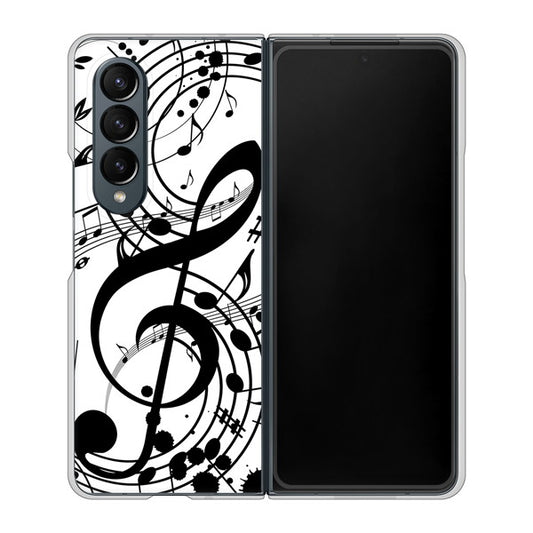 Galaxy Z Fold4 SC-55C docomo 高画質仕上げ 背面印刷 ハードケース【260 あふれる音符】