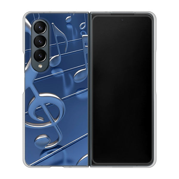 Galaxy Z Fold4 SC-55C docomo 高画質仕上げ 背面印刷 ハードケース【286 3D 音符】
