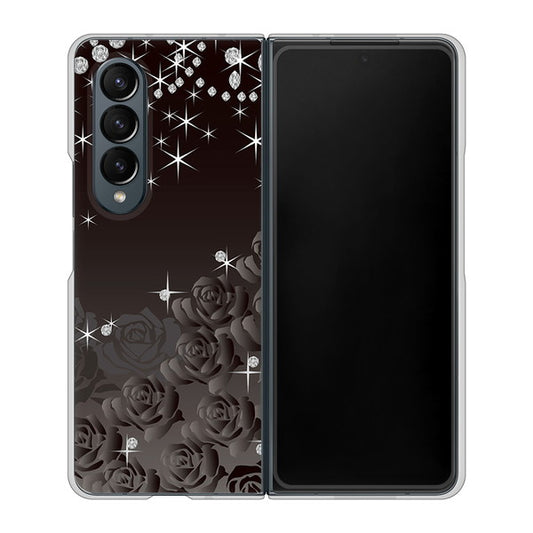 Galaxy Z Fold4 SC-55C docomo 高画質仕上げ 背面印刷 ハードケース【327 薔薇とダイヤモンド】