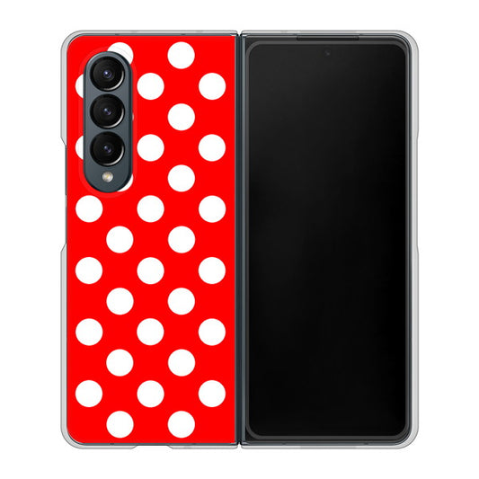 Galaxy Z Fold4 SC-55C docomo 高画質仕上げ 背面印刷 ハードケース【331 シンプル柄(水玉)レッドBig】