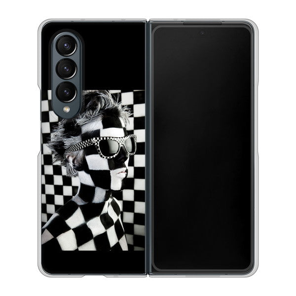 Galaxy Z Fold4 SC-55C docomo 高画質仕上げ 背面印刷 ハードケース【357 bk&wh】