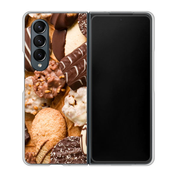 Galaxy Z Fold4 SC-55C docomo 高画質仕上げ 背面印刷 ハードケース【442 クッキー mix】