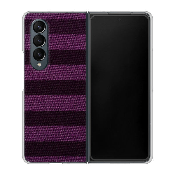 Galaxy Z Fold4 SC-55C docomo 高画質仕上げ 背面印刷 ハードケース【533 極太ボーダーPR&NV】