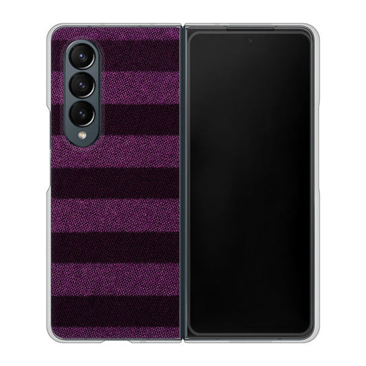 Galaxy Z Fold4 SC-55C docomo 高画質仕上げ 背面印刷 ハードケース【533 極太ボーダーPR&NV】