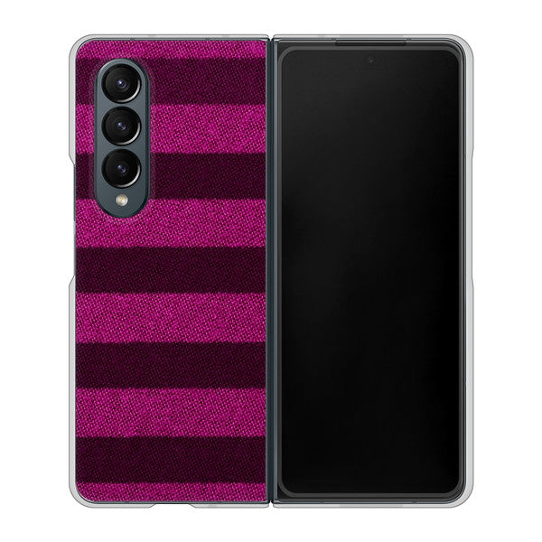 Galaxy Z Fold4 SC-55C docomo 高画質仕上げ 背面印刷 ハードケース【534 極太ボーダーPK&NV】