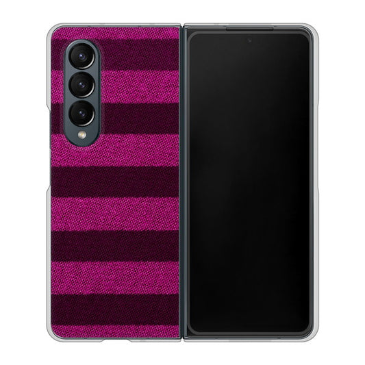 Galaxy Z Fold4 SC-55C docomo 高画質仕上げ 背面印刷 ハードケース【534 極太ボーダーPK&NV】