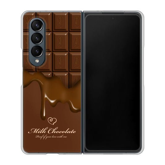 Galaxy Z Fold4 SC-55C docomo 高画質仕上げ 背面印刷 ハードケース【536 板チョコ-ハート】