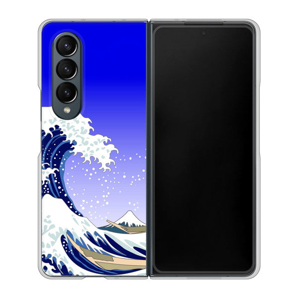 Galaxy Z Fold4 SC-55C docomo 高画質仕上げ 背面印刷 ハードケース【625 波に富士】