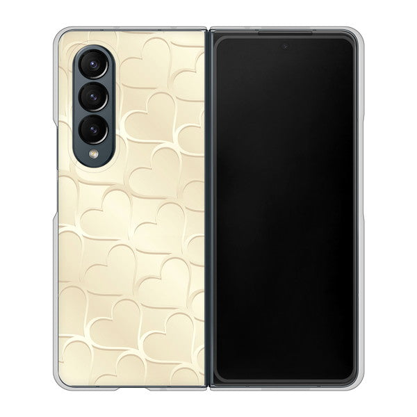 Galaxy Z Fold4 SC-55C docomo 高画質仕上げ 背面印刷 ハードケース【630 かくれハート】