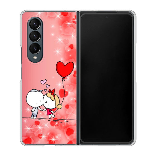 Galaxy Z Fold4 SC-55C docomo 高画質仕上げ 背面印刷 ハードケース【655 ハートに染まった恋】