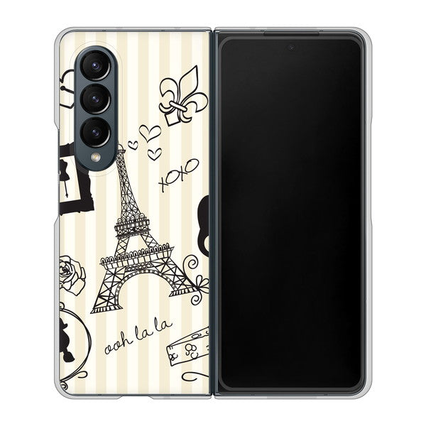 Galaxy Z Fold4 SC-55C docomo 高画質仕上げ 背面印刷 ハードケース【694 パリの絵】