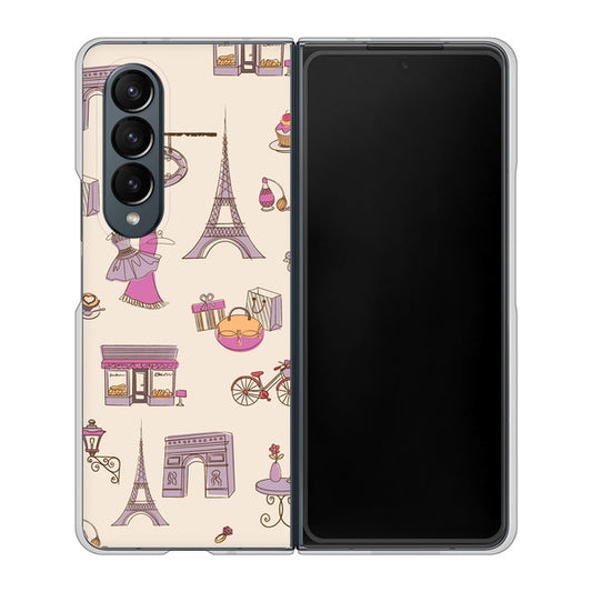 Galaxy Z Fold4 SC-55C docomo 高画質仕上げ 背面印刷 ハードケース【708 お気に入りのパリ】