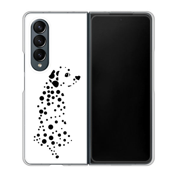 Galaxy Z Fold4 SC-55C docomo 高画質仕上げ 背面印刷 ハードケース【1038 振り向くダルメシアン(WH)】