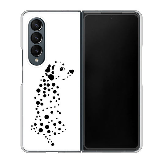 Galaxy Z Fold4 SC-55C docomo 高画質仕上げ 背面印刷 ハードケース【1038 振り向くダルメシアン(WH)】