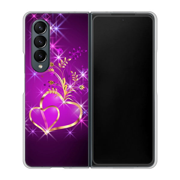 Galaxy Z Fold4 SC-55C docomo 高画質仕上げ 背面印刷 ハードケース【1139 舞い降りるハート】