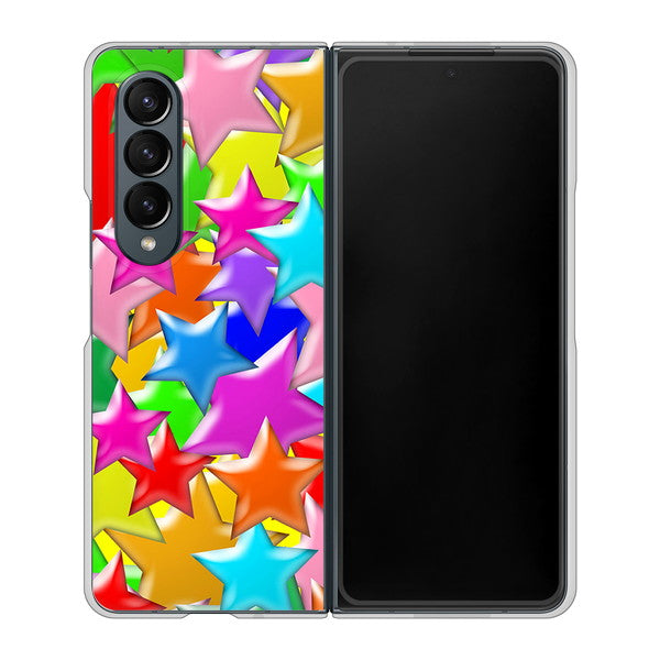 Galaxy Z Fold4 SC-55C docomo 高画質仕上げ 背面印刷 ハードケース【1293 ランダムスター】