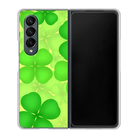Galaxy Z Fold4 SC-55C docomo 高画質仕上げ 背面印刷 ハードケース【1297 四つ葉のクローバー】