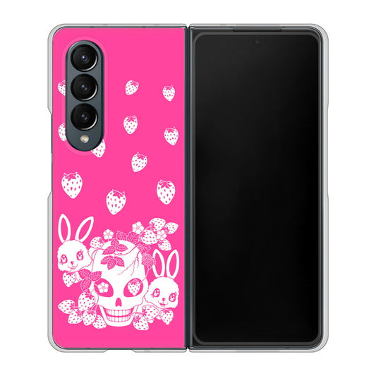 Galaxy Z Fold4 SC-55C docomo 高画質仕上げ 背面印刷 ハードケース【AG836 苺兎(ピンク)】